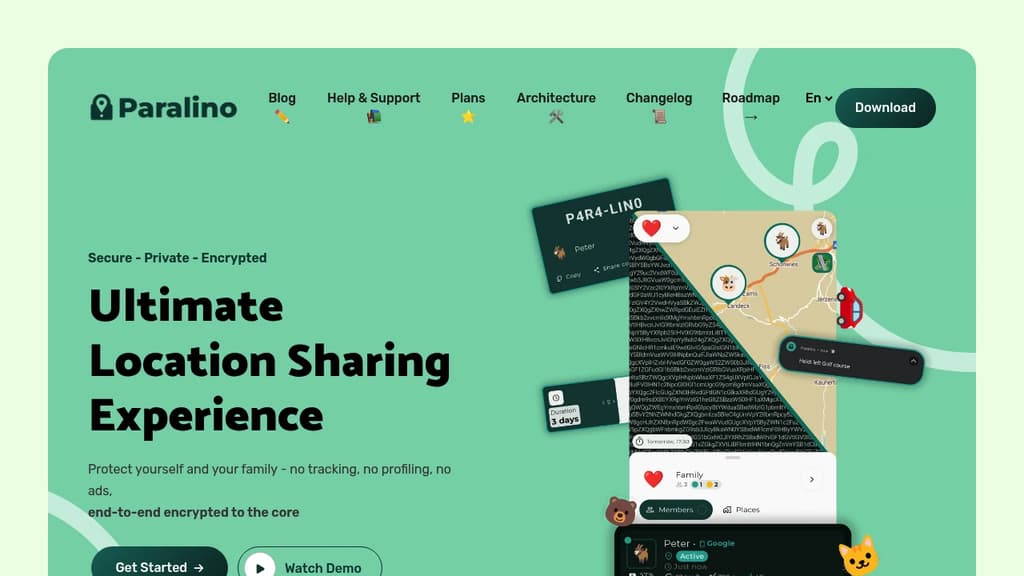 Screenshot of Paralino website